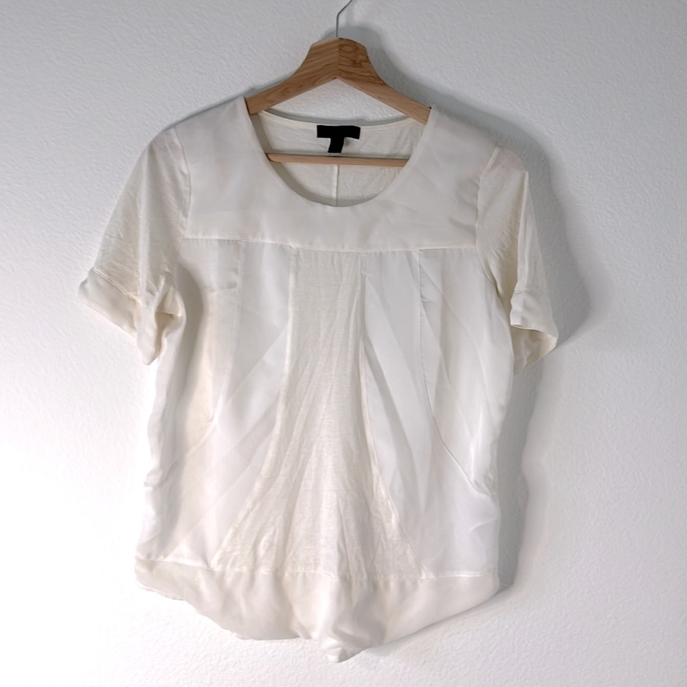 Brand New J. Crew blouse short sleeve top sz small cream color